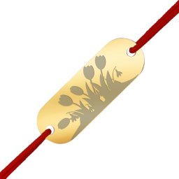Martisor Bratara Inox Placuta Aurie Camp cu lalele