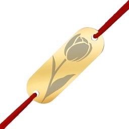 Martisor Bratara Inox Placuta Aurie Floare Lalea