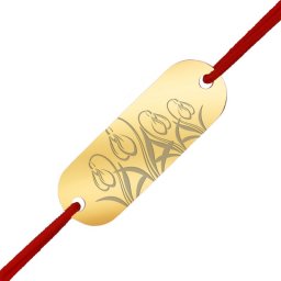 Martisor Bratara Inox Placuta Aurie Camp cu Ghiocei