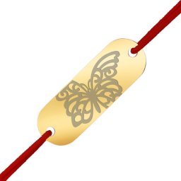 Martisor Bratara Inox Placuta Aurie Fluture Filigranat