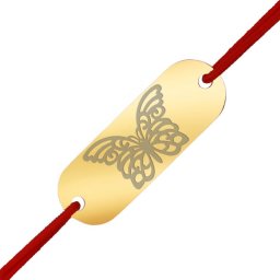 Martisor Bratara Inox Placuta Aurie Fluture Gingas