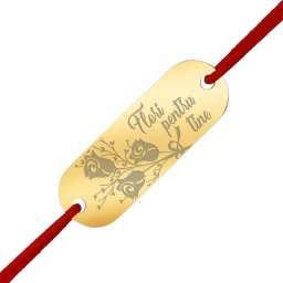 Martisor Bratara Inox Placuta Aurie Flori pentru Tine