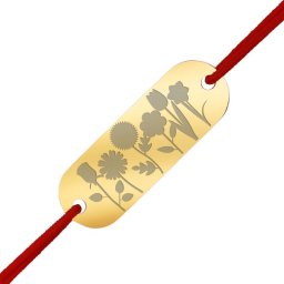 Martisor Bratara Inox Placuta Aurie Camp cu Flori