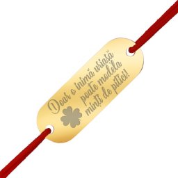 Martisor Bratara Inox Placuta Aurie Inima Uriasa