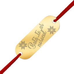 Martisor Bratara Inox Placuta Aurie Bata-te-ar Norocul