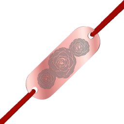 Martisor Bratara Inox Placuta Rose Gold Flori de Camelie