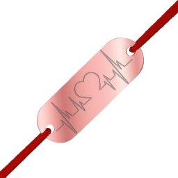 Martisor Bratara Inox Placuta Rose Gold Ritm Cardiac