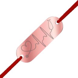Martisor Bratara Inox Placuta Rose Gold Stetoscop Inima