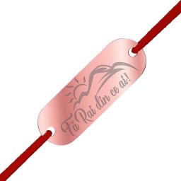 Martisor Bratara Inox Placuta Rose Gold Fa Rai din Ce Ai