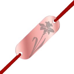 Martisor Bratara Inox Placuta Rose Gold Floare Narcisa