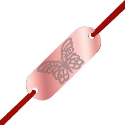 Martisor Bratara Inox Placuta Rose Gold Fluture Gingas