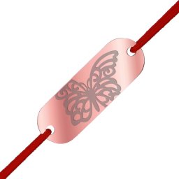 Martisor Bratara Inox Placuta Rose Gold Fluture Filigranat