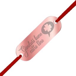Martisor Bratara Inox Placuta Rose Gold Ganduri Bune