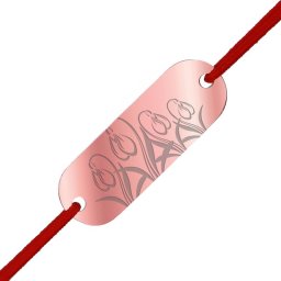Martisor Bratara Inox Placuta Rose Gold Camp cu Ghiocei