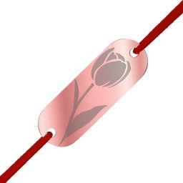 Martisor Bratara Inox Placuta Rose Gold Floare Lalea