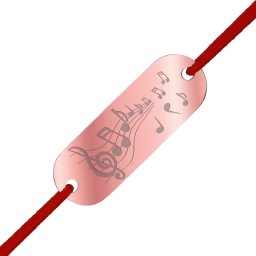 Martisor Bratara Inox Placuta Rose Gold Muzica