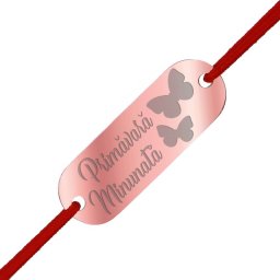 Martisor Bratara Inox Placuta Rose Gold Primavara Minunata Fluturi