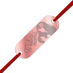 Martisor Bratara Inox Placuta Rose Gold Te Iubesc Mama