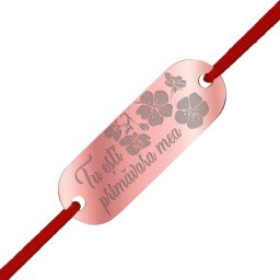 Martisor Bratara Inox Placuta Rose Gold Primavara Mea
