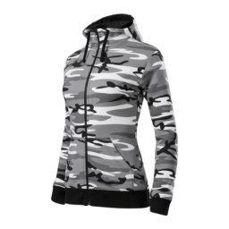 Hanorac dama Camo Zipper, cu gluga