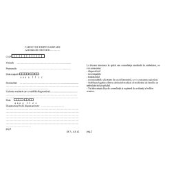 Carnet de dispensarizare a bolilor cronice