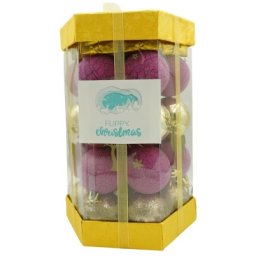 Globuri pentru brad, culoare auriu/mov, 35 buc/set