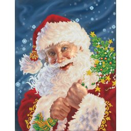 Set goblen cu diamante, fara sasiu, Vine Mos Craciun, 52x67 cm