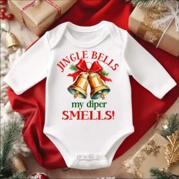 Body bebelusi pentru Craciun model amuzant Jingle bells my diaper smells