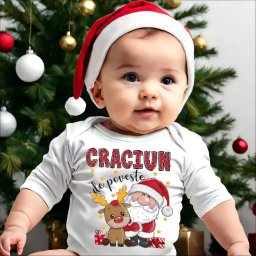 Body bebe pentru Craciun model Craciun de Poveste