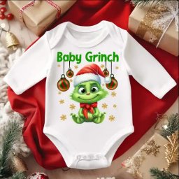 Body bebe pentru Craciun model Baby Grinch