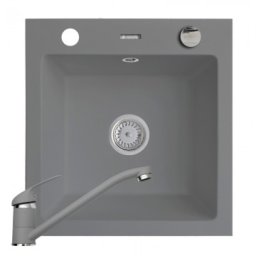 Set chiuveta granit ALYA 1B & baterie ASALIA - Grey