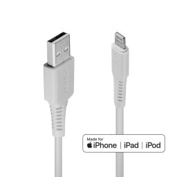 Cablu date si incarcare USB la Lightning MFI 1m Alb, Lindy L31326*