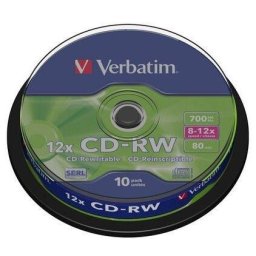 CD-RW Verbatim 10 bucati, 12x, 700MB