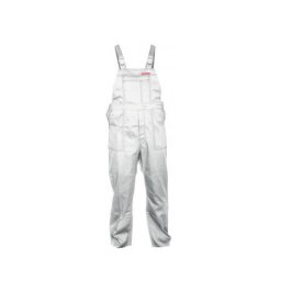 Pantalon lucru cu pieptar / alb - 2xl/h-182