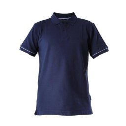 Tricou bumbac cu guler si nasturi / albastru - 2xl