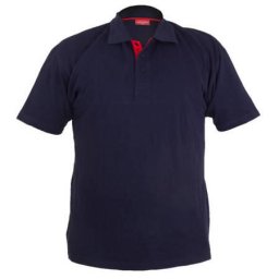 Tricou bumbac cu guler si nasturi / albastru - s
