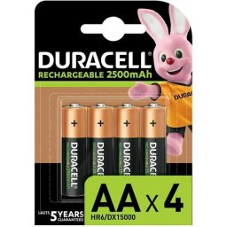 Baterie reincarcabila DURACELL 5000394057203, AA, 2500mAh, B4, 4 bucati