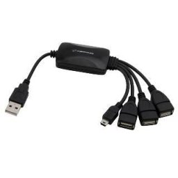 ESPERANZA EA114 Hub 4 Porty USB 2.0 - 3 x USB, 1 x miniUSB.