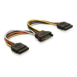 Delock cable power SATA 15pin > 2x SATA HDD - straight