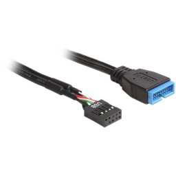 Delock Cable USB 2.0 pin header female > USB 3.0 pin header male, 0.3m