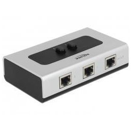 Delock Switch RJ45 10/100/1000 Mbps, 2 porturi, manual, bidirecţional