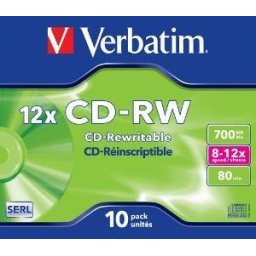 Verbatim CD-RW [ 700MB, 12x, jewel case, 10 bucati ]