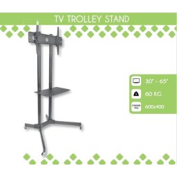Techly Stativ mobil TV LCD/LED/Plazma 30''-65'' 60kg VESA înclinabil cu raft