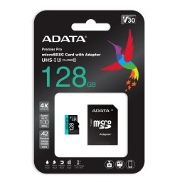 Card memorie 128GB Premier Pro MICROSDXC, R/W up to 100/80 MB/s, with Adapter