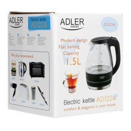 Fierbator electric Adler AD 1224 2000W 1.5l, Negru