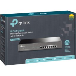 Switch TL-SG1008MP Gigabit PoE+ switch, 8x10/100/1000, 126W, 1U 13'' steel case