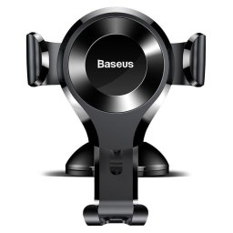 Suport auto telefon gravitational, grila ventilatie, negru