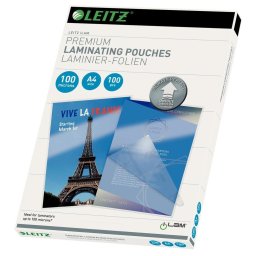 Folie de laminat Folie Leitz UDT pentru laminare la cald, A4, 100 mic., 100buc/set, "74800000