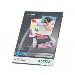 Folie de laminat Folie Leitz UDT pentru laminare la cald, A3, 100 mic., 100buc/set, "74870000