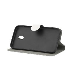 Husa Lemontti Book Jelly - Husă tip carte (flip) - compatibil cu Samsung Galaxy J3 - culoare Alb